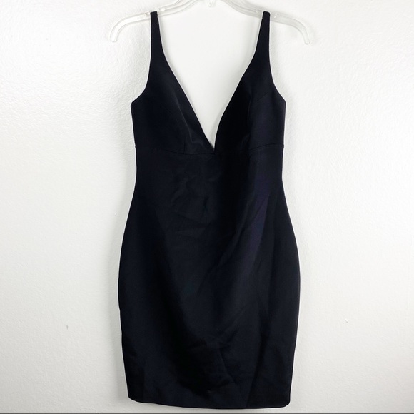 RAMONA KEVEZA COLLECTION Classic Black 100% Silk V-Neck Dress Size 6